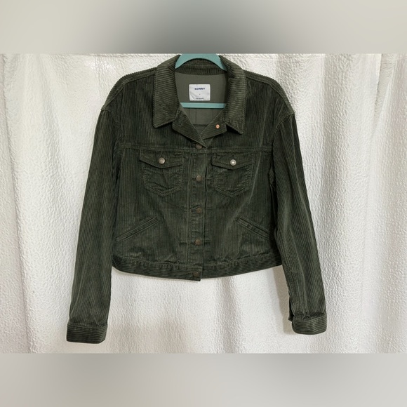 Old Navy Jackets & Blazers - Old Navy Dark Green Corduroy Jean Jacket